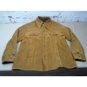 VTG 60s 70s Suede Leather Trucker Jacket, Western Cowboy, Boho Ranch, Patina XL